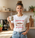 Women's Tee - "Chisme sin café, no es chisme" Cute Coffee Cups Spanish Graphic Shirt