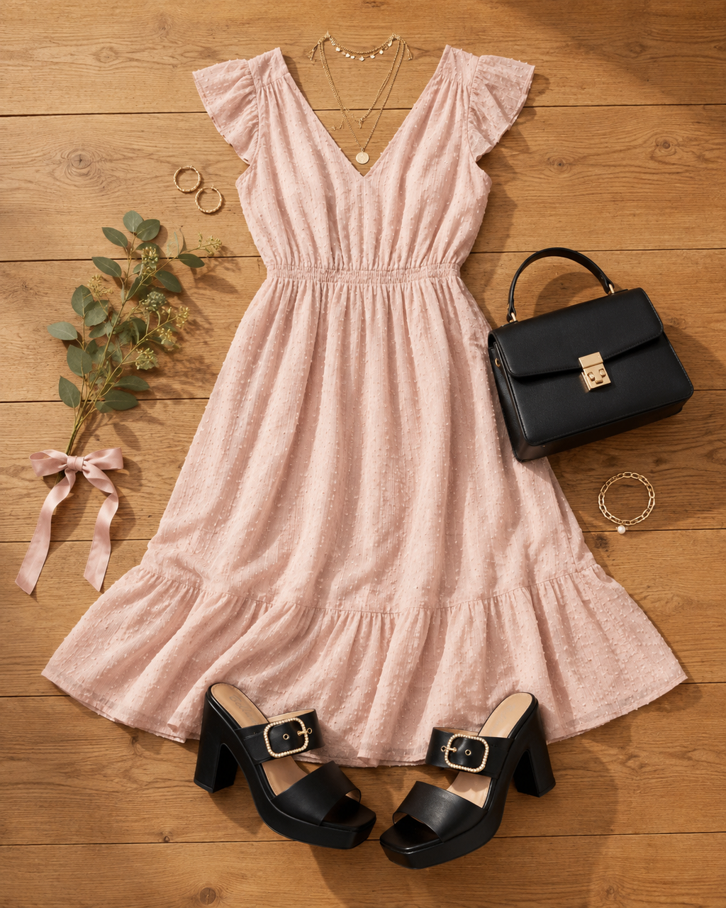 Rhinestone Buckle Open-Toe Platform Block Heels