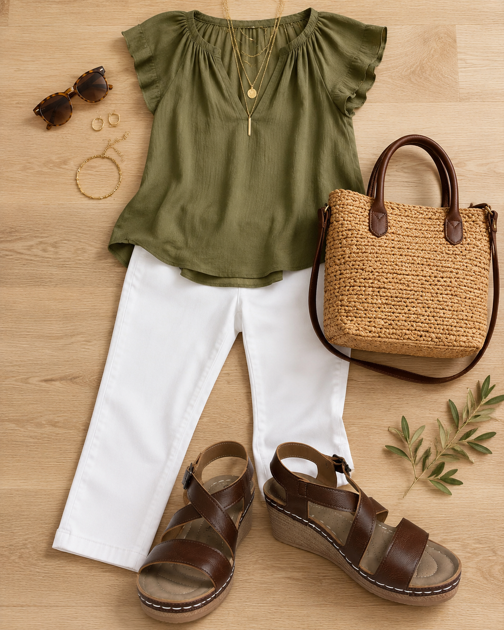 Crisscross Ankle-Strap Comfort Wedges