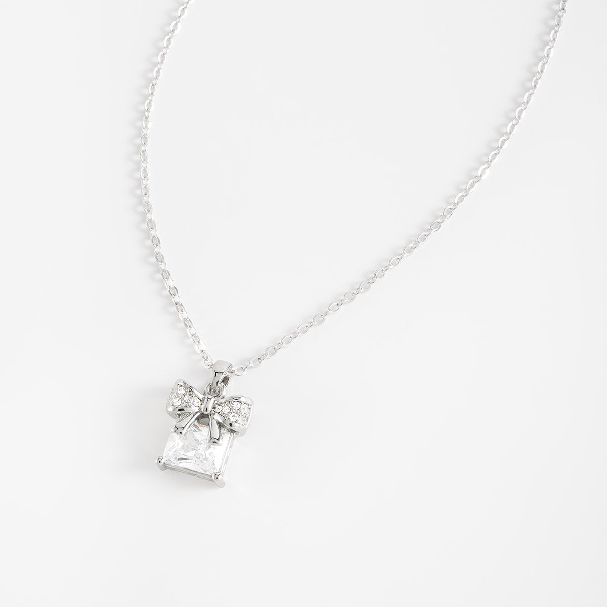 Wrapped in Sparkle Bow Necklace