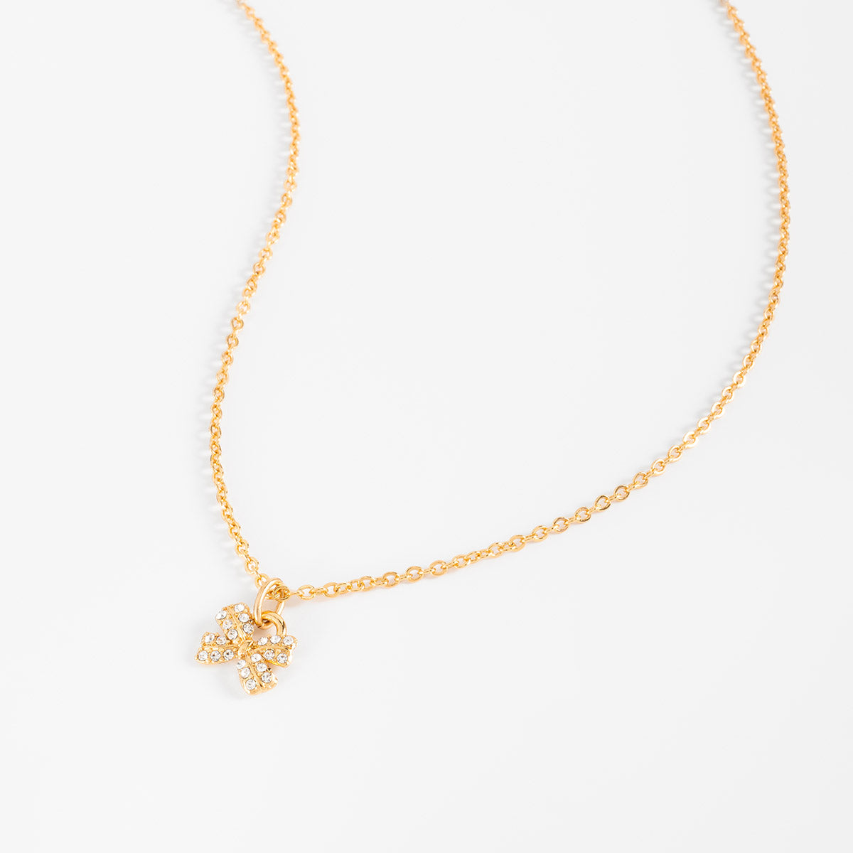 Coquette Sparkle Bow Necklace