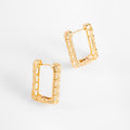 Crystal Edge Rectangle Hoops