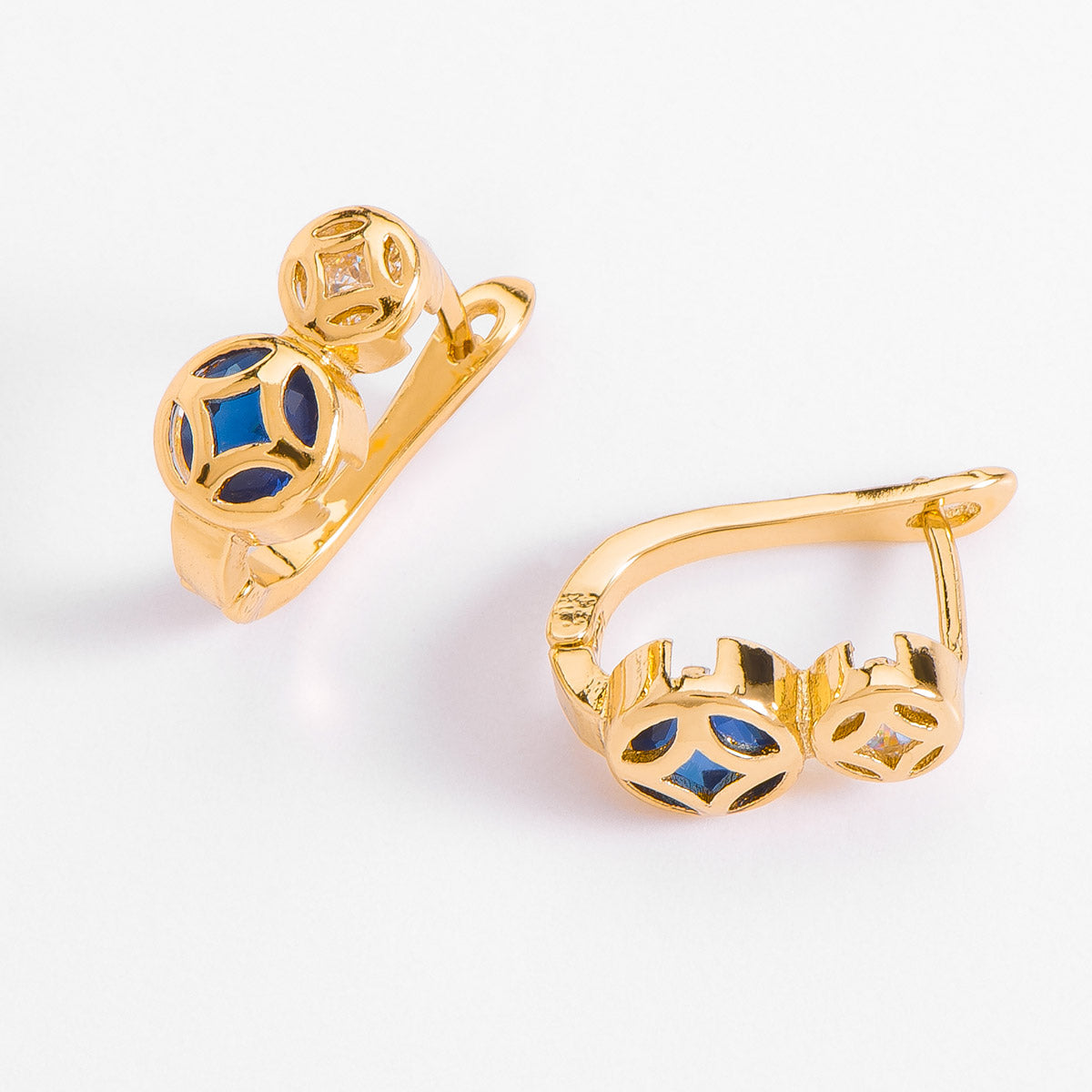 Blue Crystal Orbit Earrings