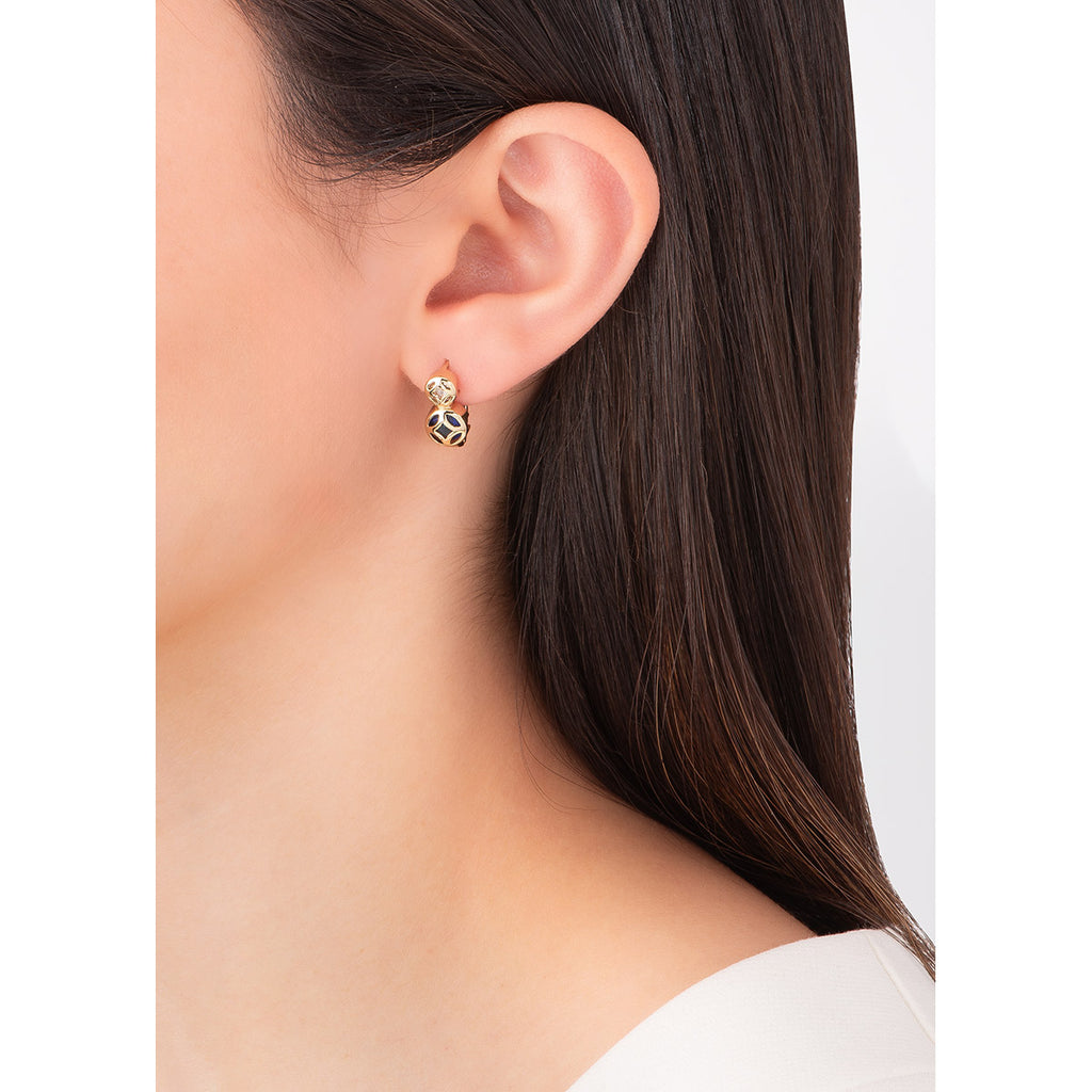Blue Crystal Orbit Earrings