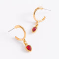 Red Gem Drop Earrings