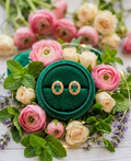 Emerald Elegance Oval Stud Earrings