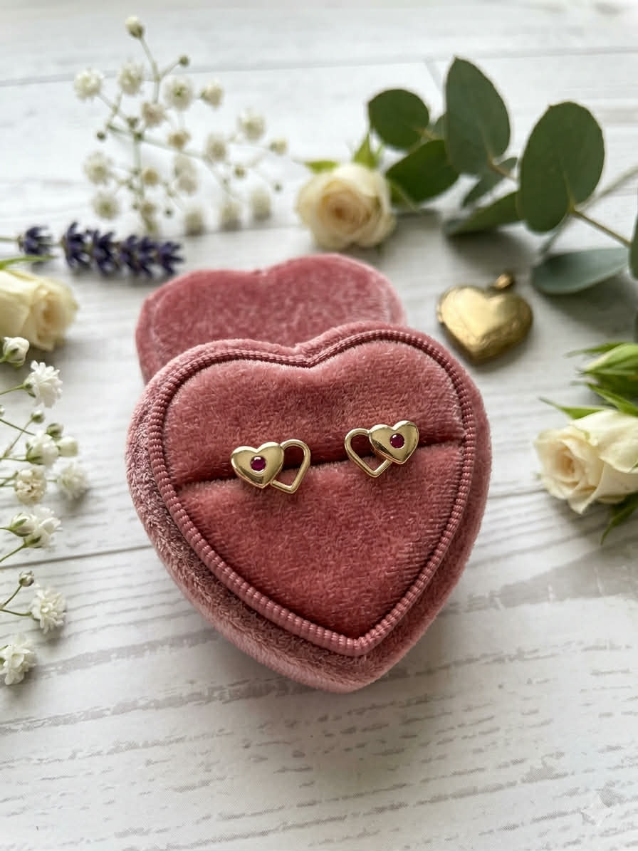 Mini Heart Charm Earrings