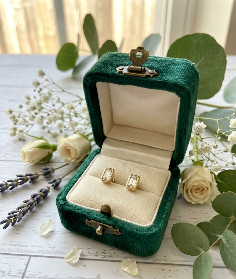 Golden Baguette Glow Earrings