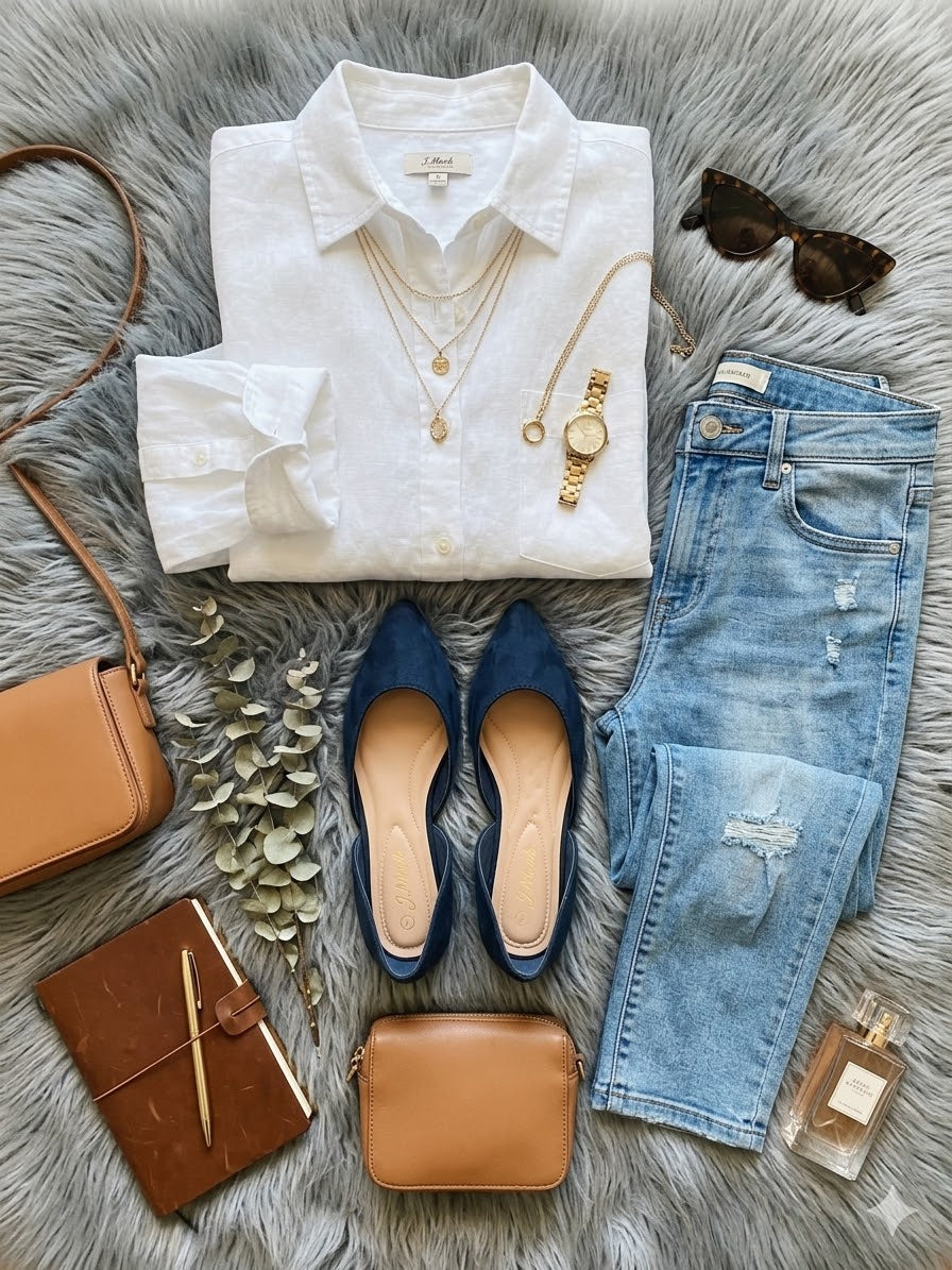 Navy Chic Everyday Flats 💙