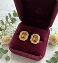 Amber Luxe Crystal Stud Earrings